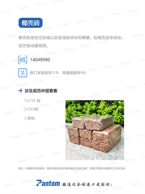 椰殼磚進(jìn)口規(guī)范申報(bào)