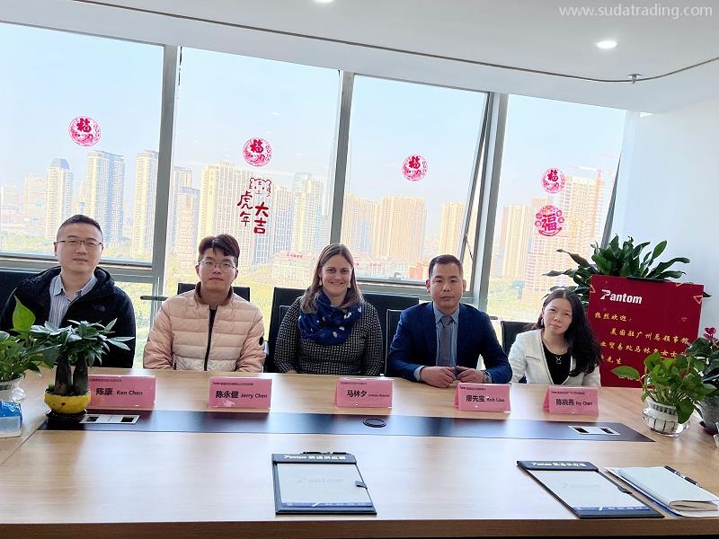 美國駐廣州總領(lǐng)事館農(nóng)業(yè)貿(mào)易處處長蒞臨廣東速達(dá)廣州分公司調(diào)研交流！